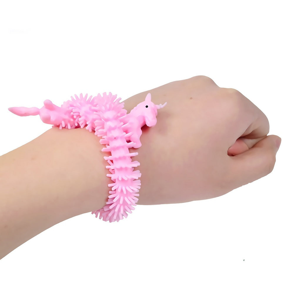 Unicorn Worm Squishy Toy - Flexible Elastic Stress Relief