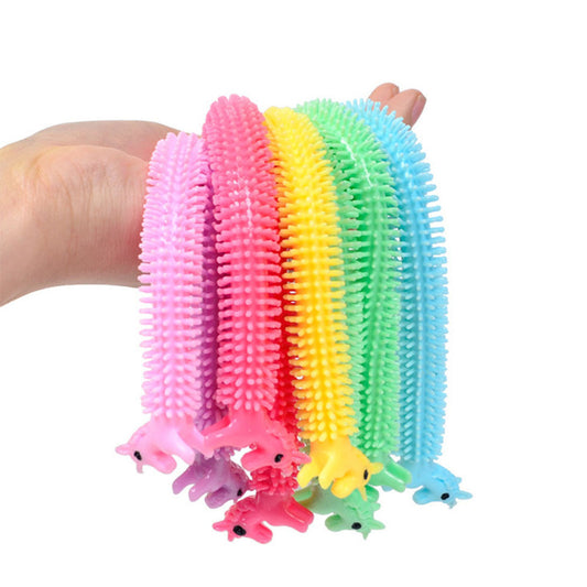 Unicorn Worm Squishy Toy - Flexible Elastic Stress Relief