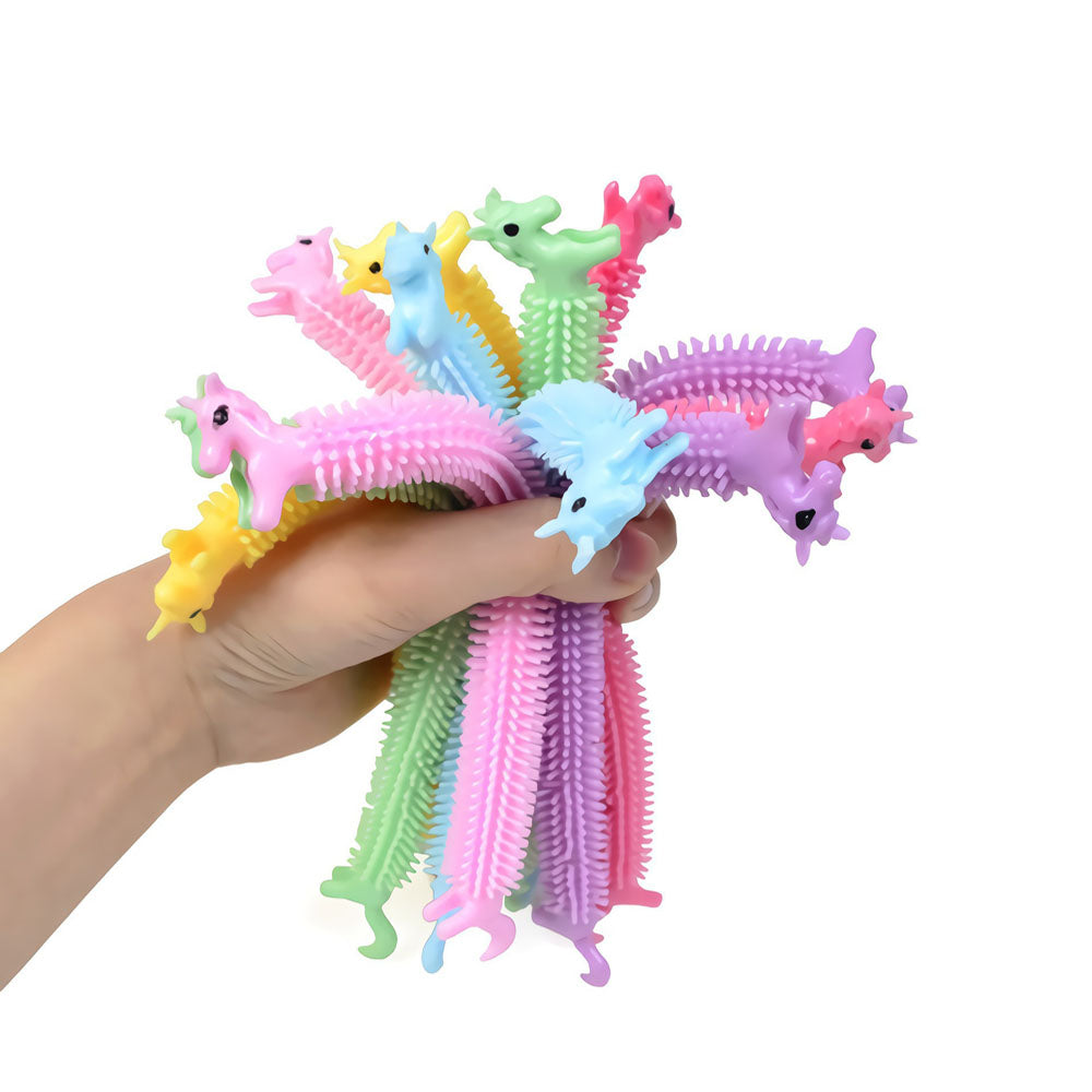 Unicorn Worm Squishy Toy - Flexible Elastic Stress Relief