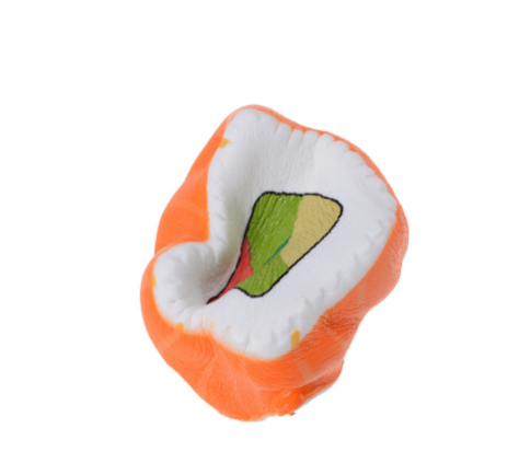 Squishy Realistic Square Sushi Stress Relief Keychain