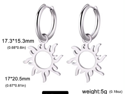 Sunflower Earrings in Stainless Steel for Men & Women