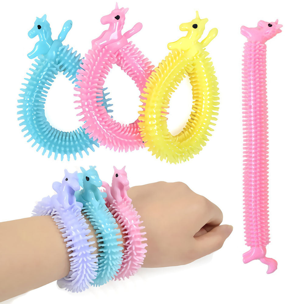 Unicorn Worm Squishy Toy - Flexible Elastic Stress Relief
